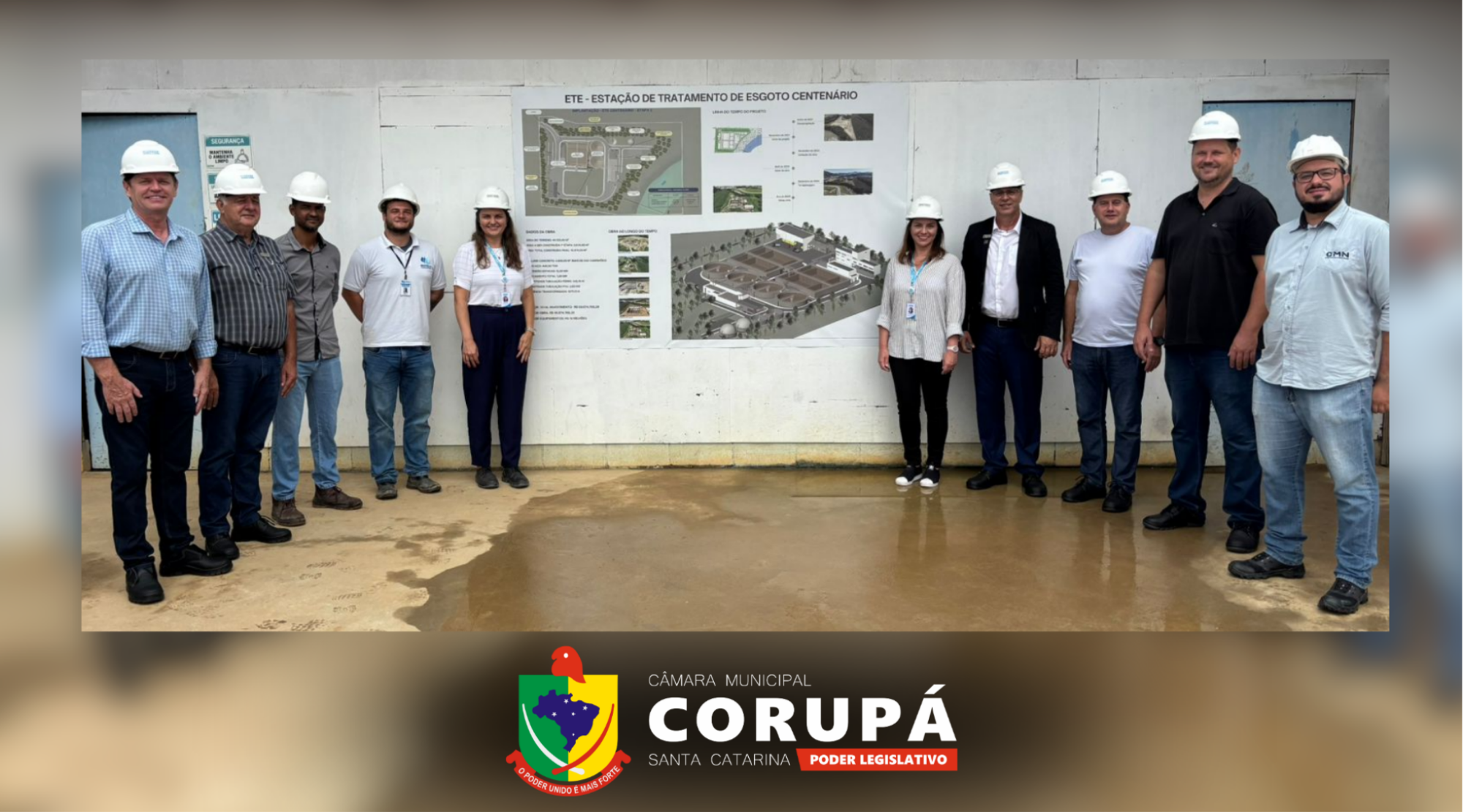 Câmara de Vereadores de Corupá acompanha visita técnica às obras da ETE Centenário, em Jaraguá do Sul