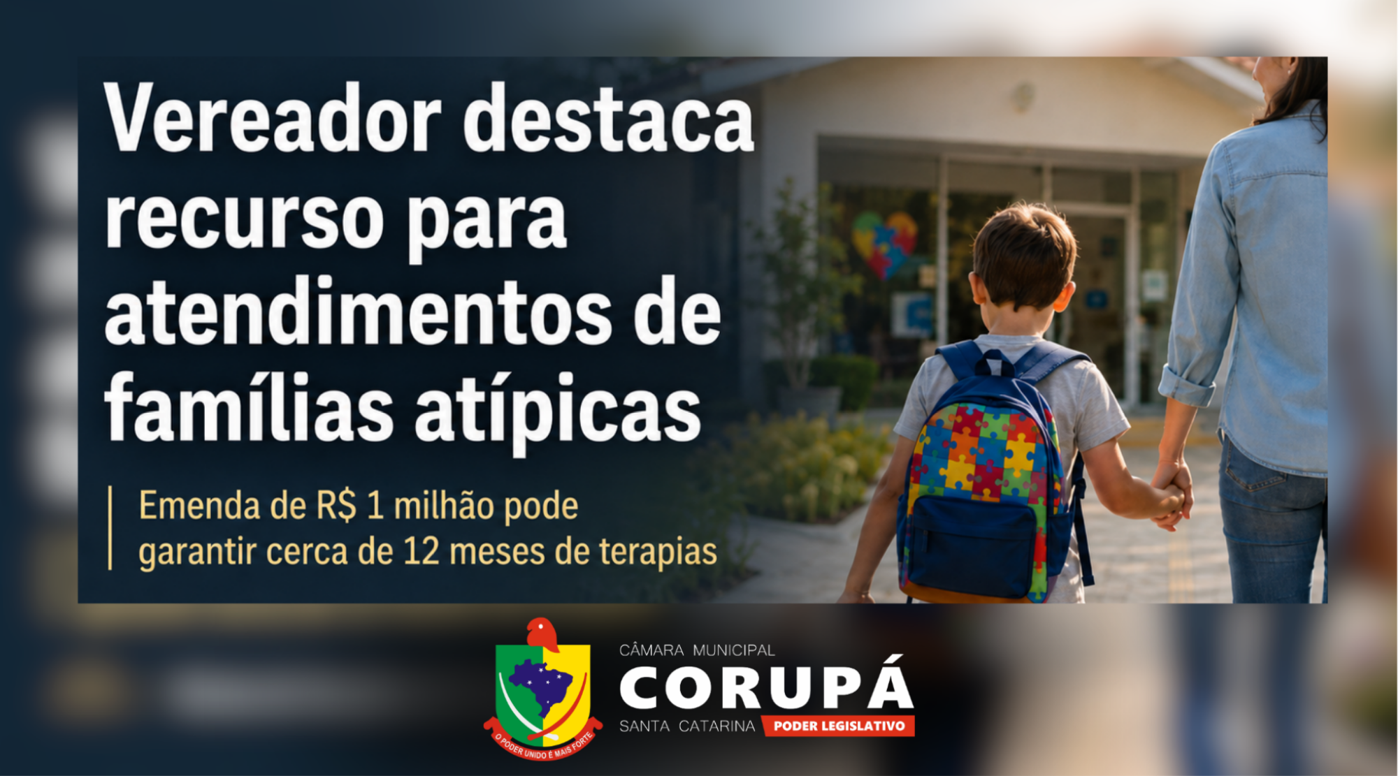 Vereador César Rabock anuncia recurso que poderá garantir atendimento especializado a crianças e adolescentes com TEA por até 12 meses